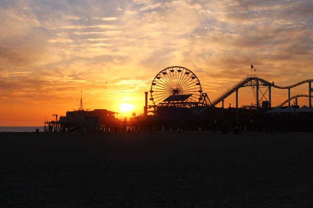 istock Sunset in Santa Monica behind the famous pier 1202968885