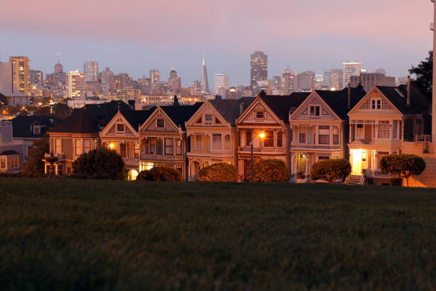 istock The magic sunset in Alamo Square in San Francisco 1202968901