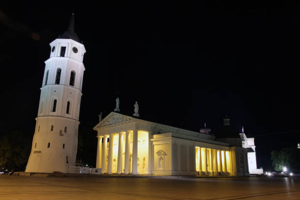 istock The Vilnius cathedral in a summer night 1202970948