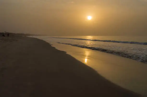Beautiful long sandy beach in The Gambia, Bijilo near Serrekunda