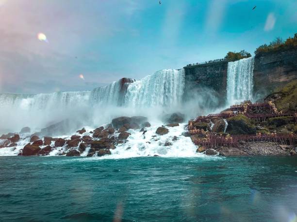 cataratas do niágara - scenics waterfall autumn rock - fotografias e filmes do acervo