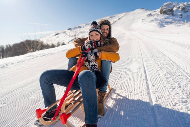 istock Lovebirds On The Snow 1202981941