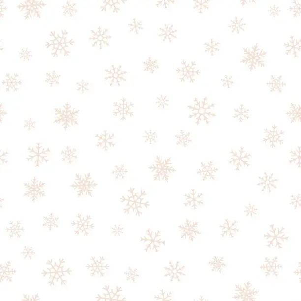 Vector illustration of Subtle snow seamless pattern. Elegant Christmas background with small snowflakes