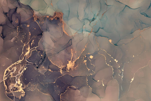 istock Alcohol ink colors translucent. Abstract multicolored marble texture background. Design wrapping paper, wallpaper. Mixing acrylic paints. Modern fluid art. Alcohol Ink Pattern 1202990930