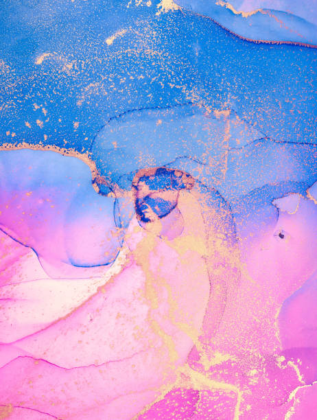 istock Alcohol ink colors translucent. Abstract multicolored marble texture background. Design wrapping paper, wallpaper. Mixing acrylic paints. Modern fluid art. Alcohol Ink Pattern 1202993059
