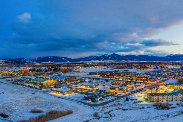istock Aerial View Bozeman Montana at Night 1203006154