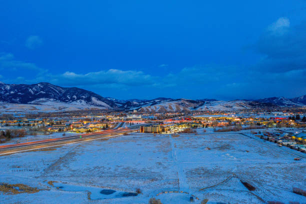 istock Aerial View Bozeman Montana at Night 1203006199