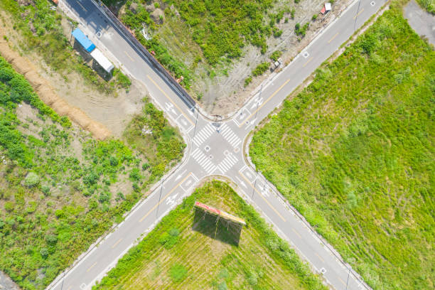 Aerial view of crossroad