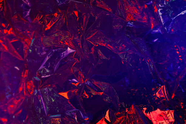 istock Holographic iridescent surface wrinkled foil color. 1203008937