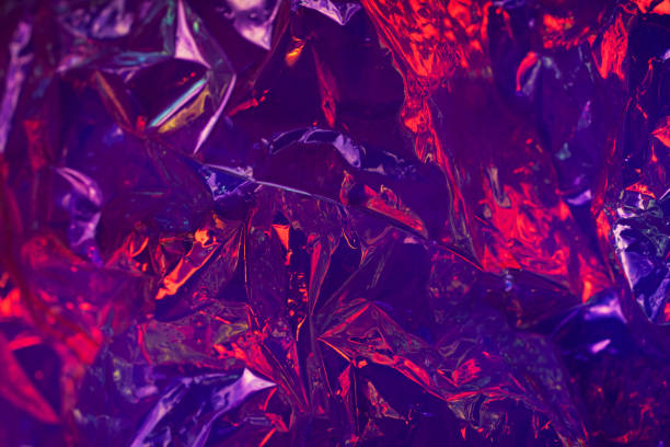istock Holographic iridescent surface wrinkled foil color. 1203008951