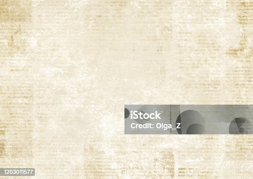 istock Newspaper with old grunge vintage unreadable paper texture background 1203011577