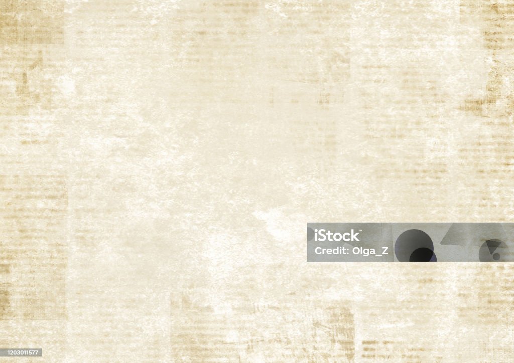 Newspaper with old grunge vintage unreadable paper texture background Newspaper with old unreadable text. Vintage grunge blurred paper news texture horizontal background. Textured page. Sepia collage. Front top view. Newspaper stock vector