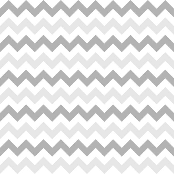 ilustrações, clipart, desenhos animados e ícones de ziguezagues horizontais padrão perfeito. têxtil chevron cinza, listras de papel de parede. fundo de moda retrô para capa de livro e cartão de saudação - chevron pattern repetition zigzag