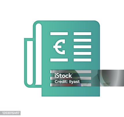 istock European Distribution Gradient Color & Papercut Style Icon Design 1203015497