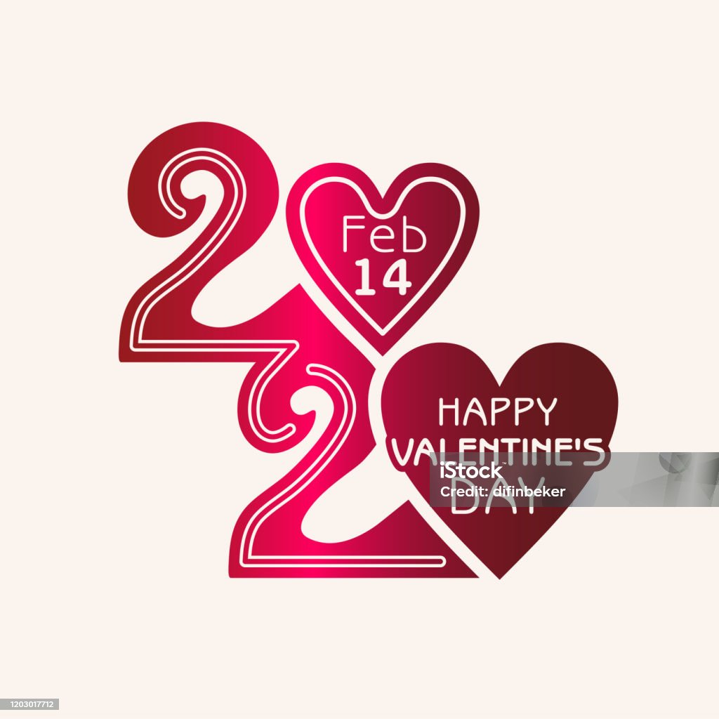 Happy Valentines Day 2020 Stylish Vector Monogram Logo Valentines ...