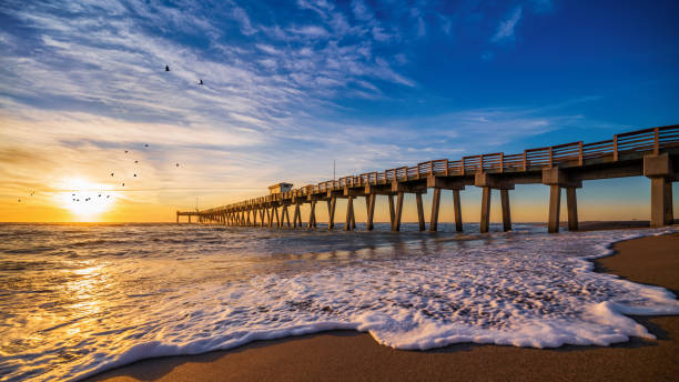 pier of venice stock photo