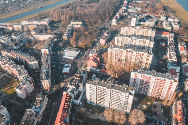 istock Aerial view of apartment blocks 1203019154