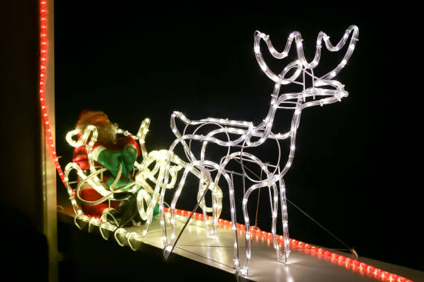 istock Santa claus home decoration at night 1203020185