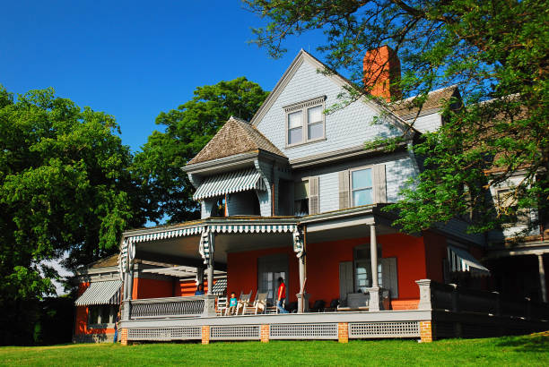 sagamore hill, casa del presidente theodore roosevelt - long island 19th century style usa north america foto e immagini stock