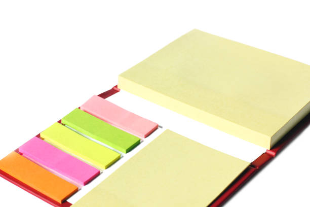 istock Sticker book on white background. Colored pieces of paper 1203022217