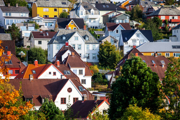 istock Homes on the hillside - Trondheim, Norway 1203023228
