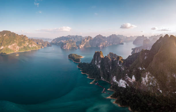 Khao Sok Thailand , drone aerial view over the lake Khao Sok Thailand , drone aerial view over the lake, Thailand Asia kao sok national park stock pictures, royalty-free photos & images