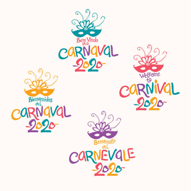 ilustraciones, imágenes clip art, dibujos animados e iconos de stock de bienvenidos al carnaval. 2020. - femme fatale