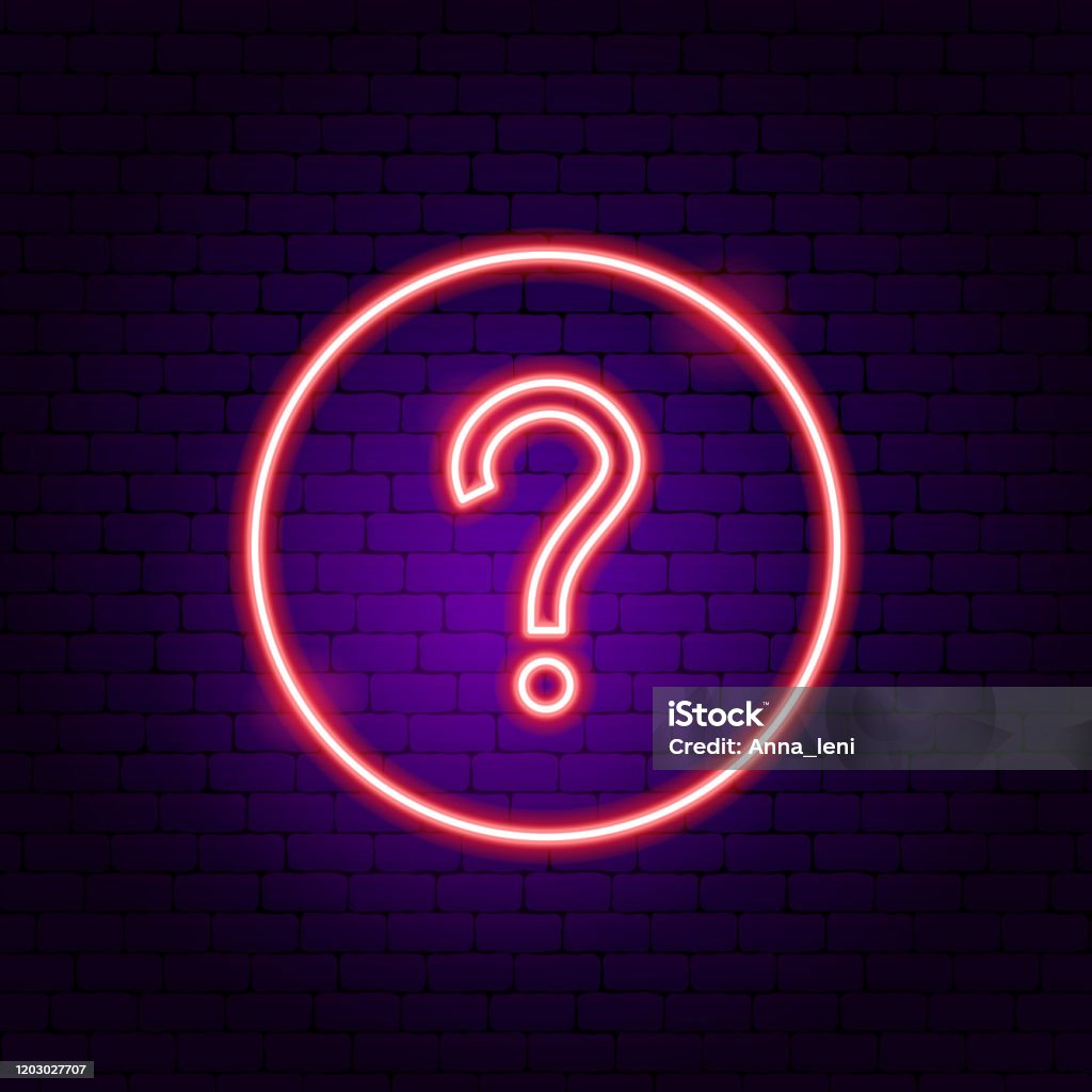 Question Sign Neon Question Button Neon Sign Stock Illustration - Download Image Now ...
