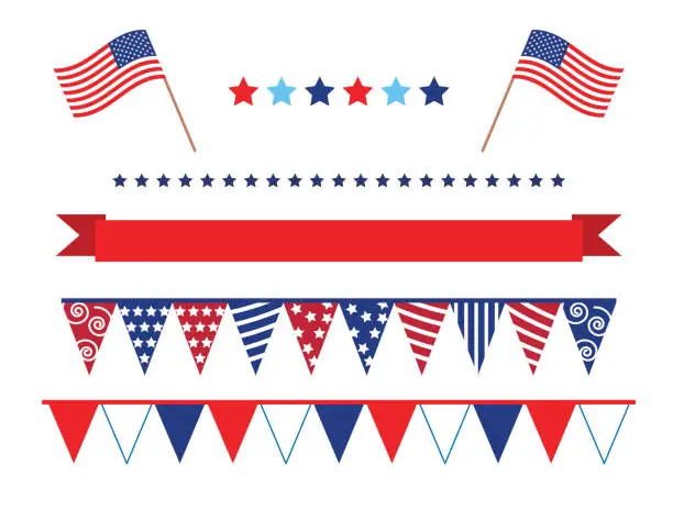 Vector illustration of 4Th Of July Decoration