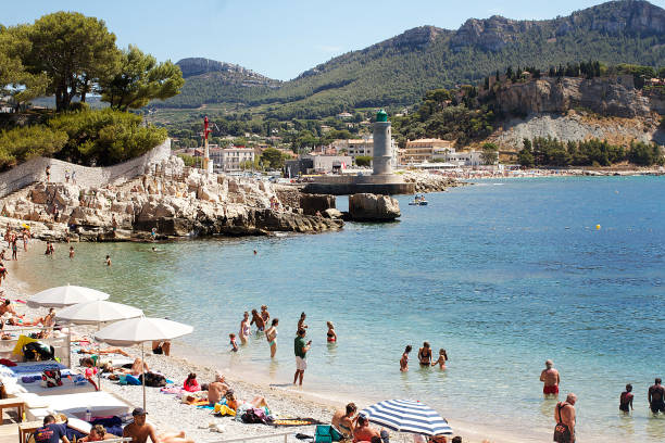 Waves at the beach in Cassis, South of France