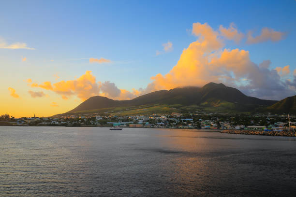 I was on the boat when I took this sunset picture of St.Kitts in the Caribbe