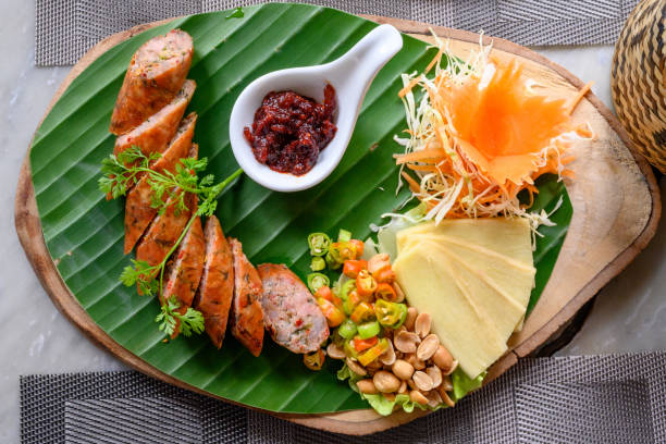 istock food asian peanut meat roll sauce chili 1203038135