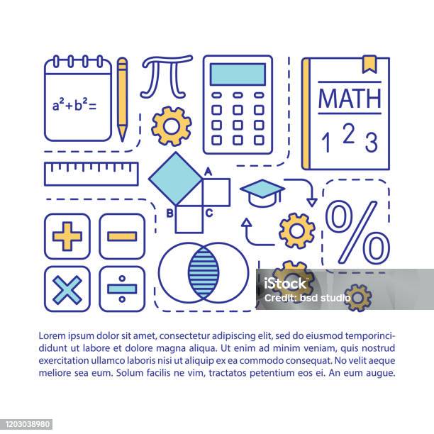 Basic Maths Lessons Article Page Vector Templatemathematics Algebra ...