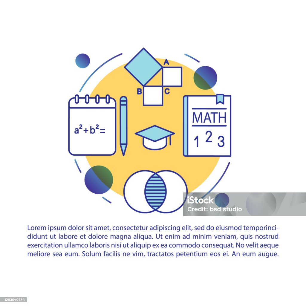 Digital Magazine Designs Math Mathematics Online Course Article Page Vector Template Math School ...