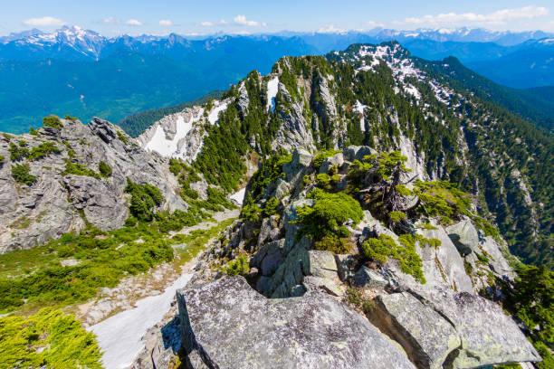 カスケード範囲からのビュー - north cascades national park aerial view washington state usa ストックフォトと画像