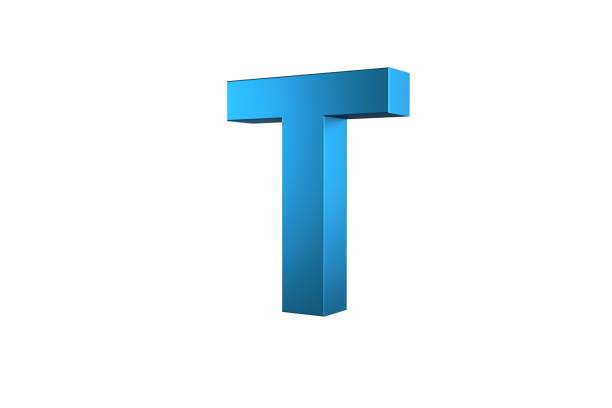 istock 3D Blue Letter T Isolated White Background 1203046422