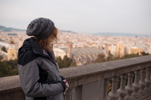 Woman tourist on vacation in Barcelona