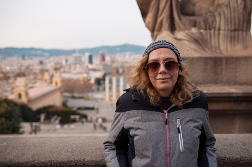 Woman tourist in Barcelona