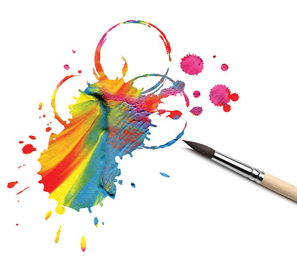 istock artist brush and abstract paint blot 120305127