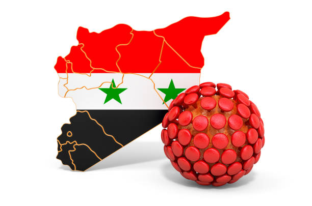 Virus in Syria concept, 3D rendering isolated on white background