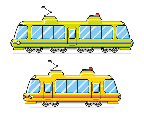 illustrations, cliparts, dessins animés et icônes de trains de ville - mockup metro