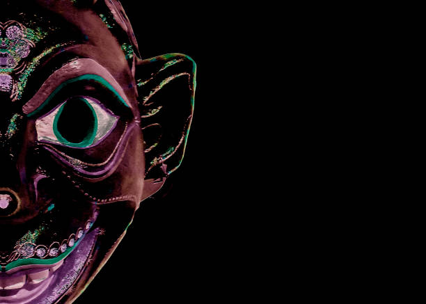 istock Demon Ethnic Mask Creepy Background 1203073599
