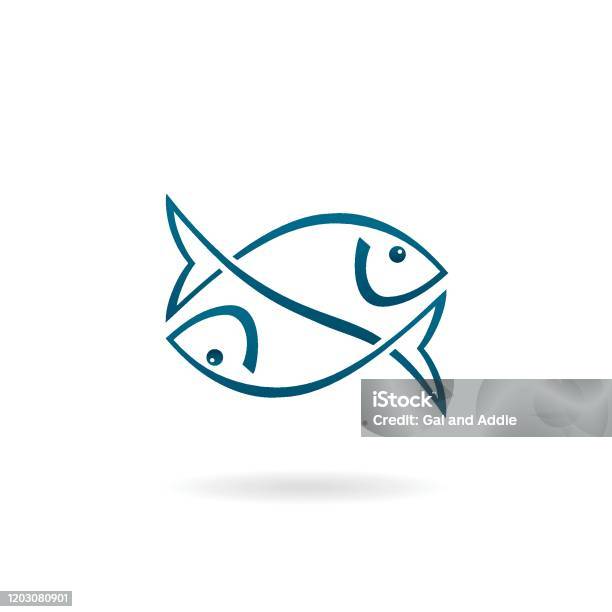 Two Fish Icon Stock Illustration - Download Image Now - Fish, Pisces, Logo