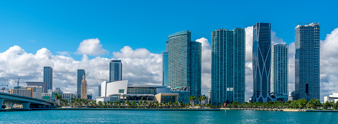 Skyline of Miami Florida, USA.