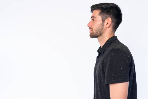 istock Closeup profile view of young bearded Persian man 1203089700