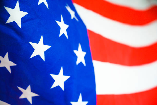 istock America flag waving with the wind for memorial day. 1203089740