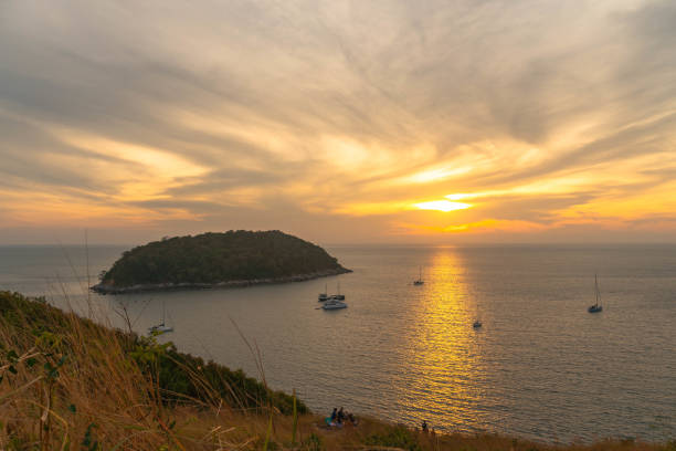 istock scenery sunset at wind turbine viewpoint. 1203092977