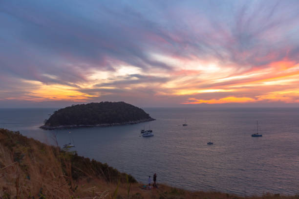 istock scenery sunset at wind turbine viewpoint. 1203092992