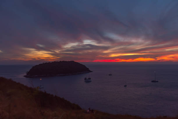 istock scenery sunset at wind turbine viewpoint. 1203092993