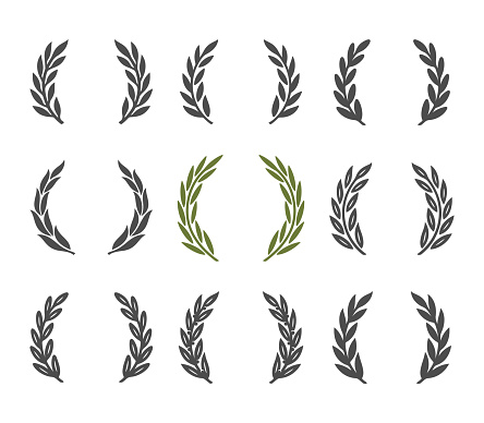 laurel wreath design element. Isolated on white background.